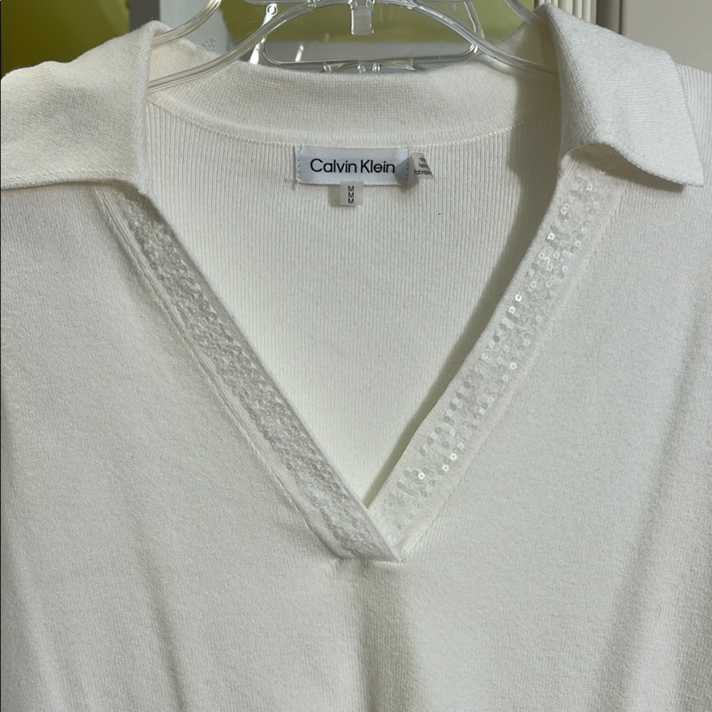 Calvin Klein off White Long Sleeve Top - Picture 5 of 9